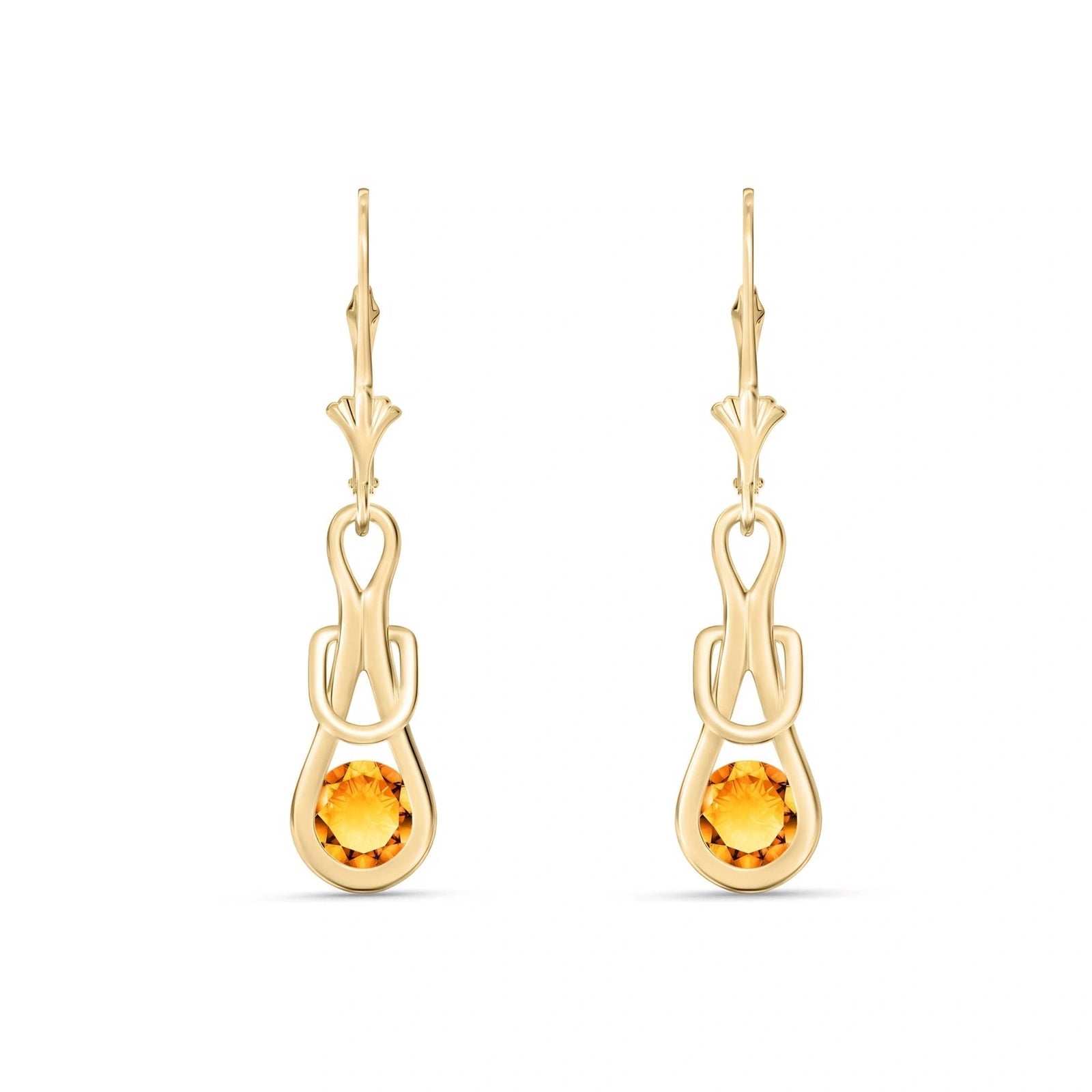 Yellow Gold Earrings Citrine 10K — Damiana