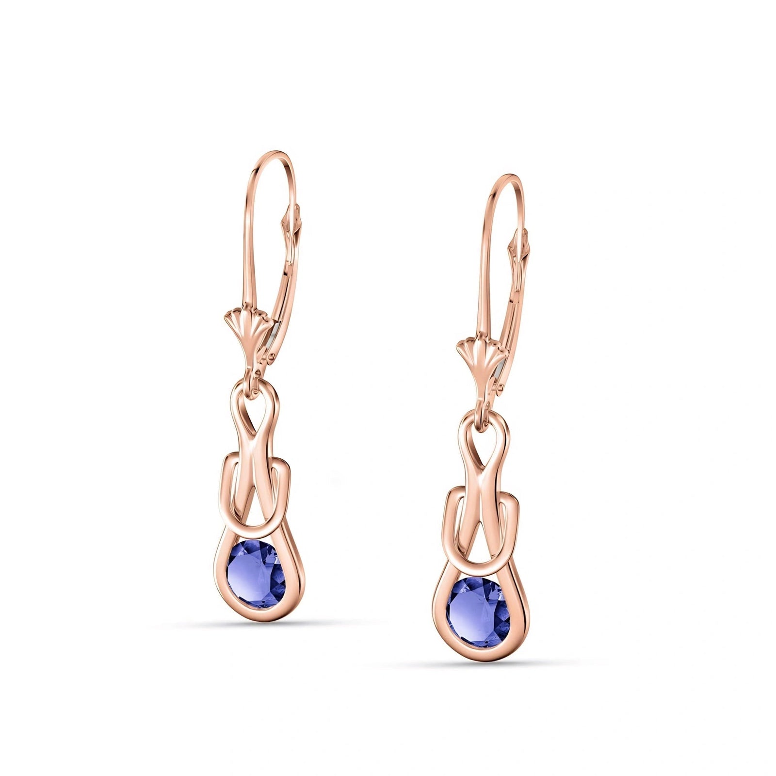 Rose Gold Earrings Tanzanite 10K — Damiana