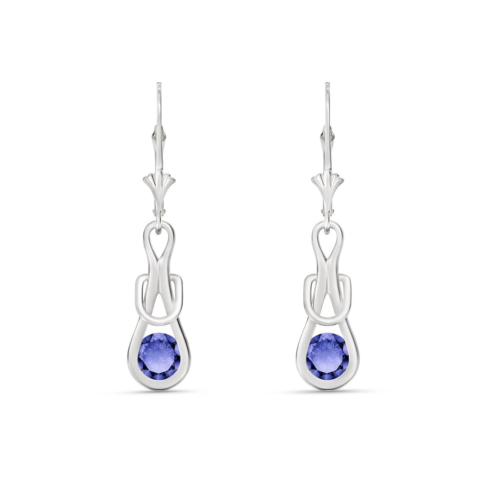 White Gold Earrings Tanzanite 10K — Damiana