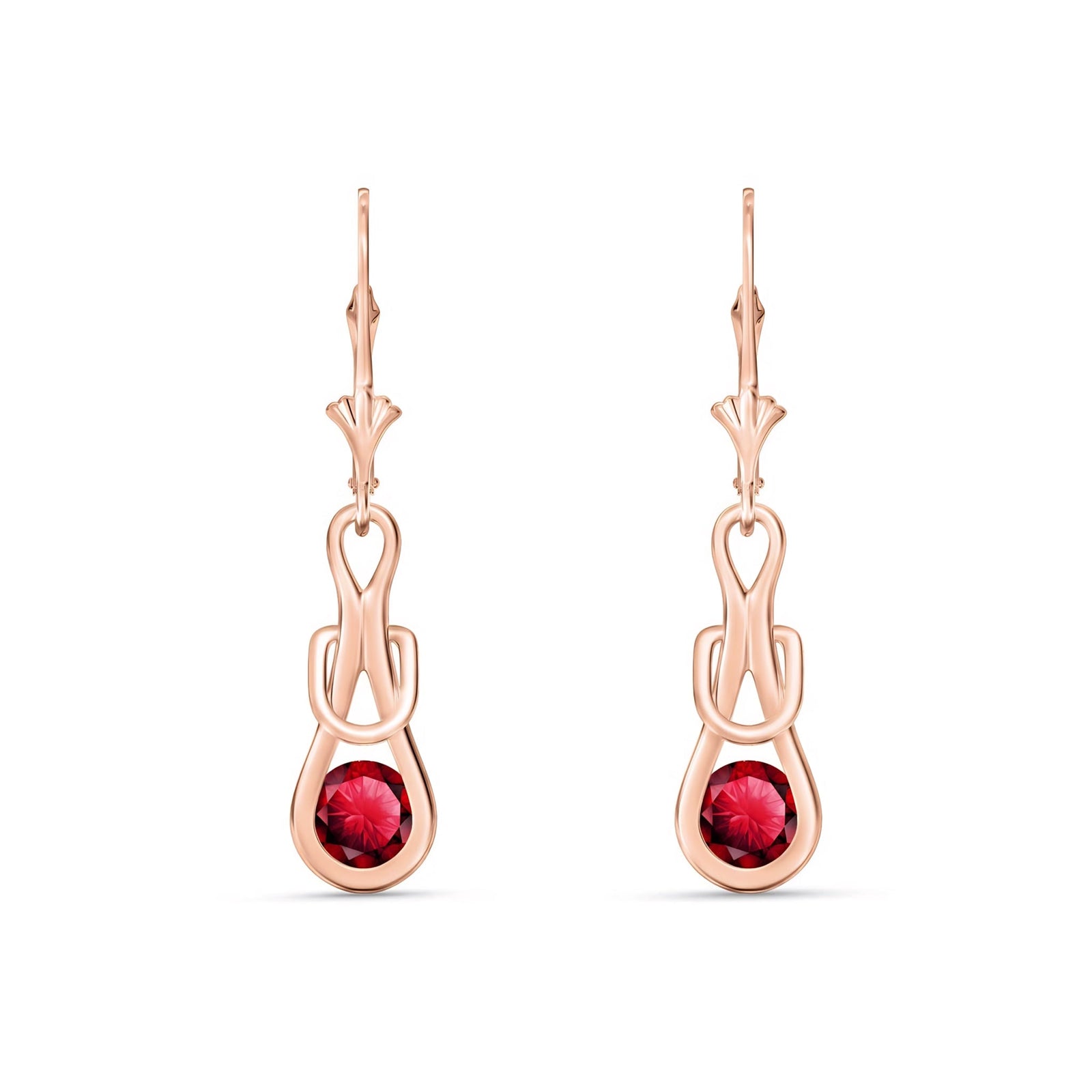 Rose Gold Earrings Sapphire 10K — Damiana