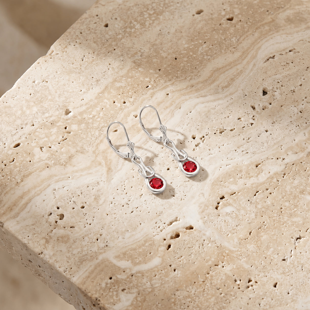 White Gold Earrings Sapphire 10K — Damiana