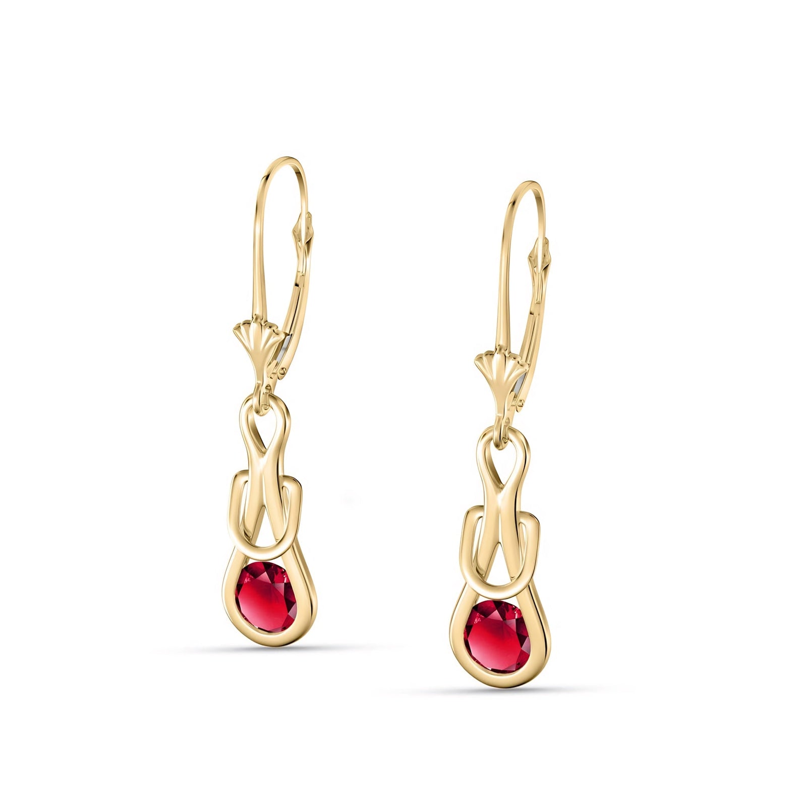 Yellow Gold Earrings Sapphire 10K — Damiana