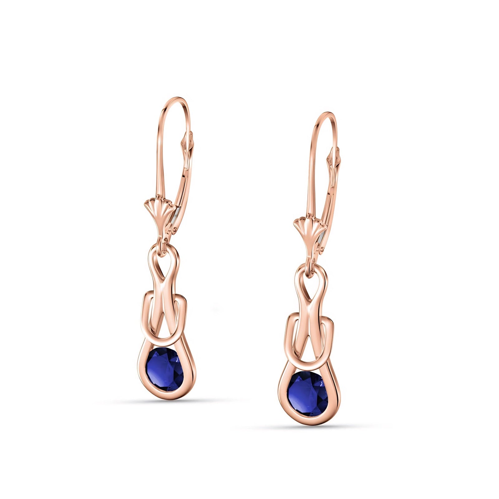 Rose Gold Earrings Ruby 10K — Damiana