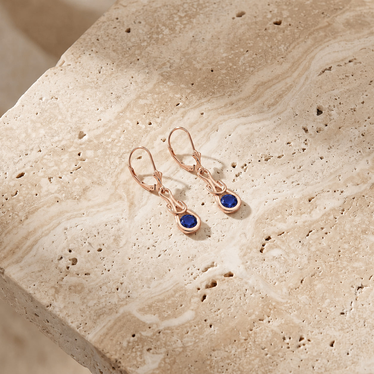 Rose Gold Earrings Ruby 10K — Damiana