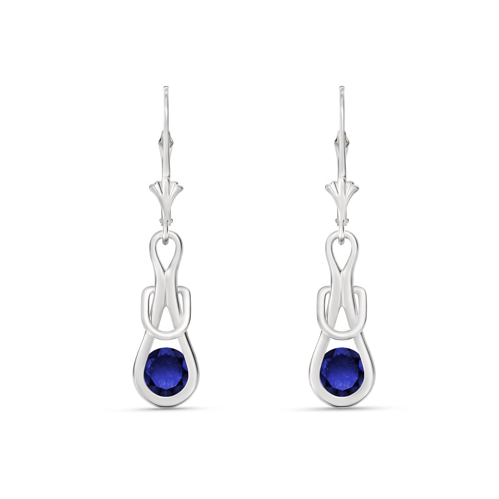 White Gold Earrings Ruby 10K — Damiana