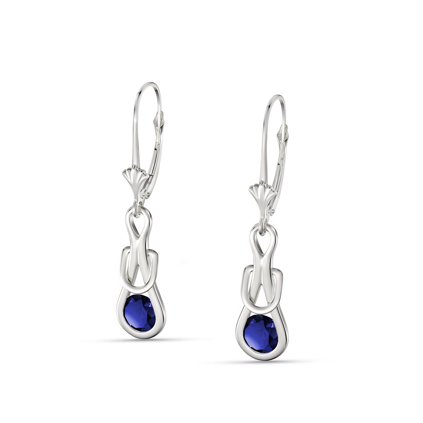 White Gold Earrings Ruby 10K — Damiana