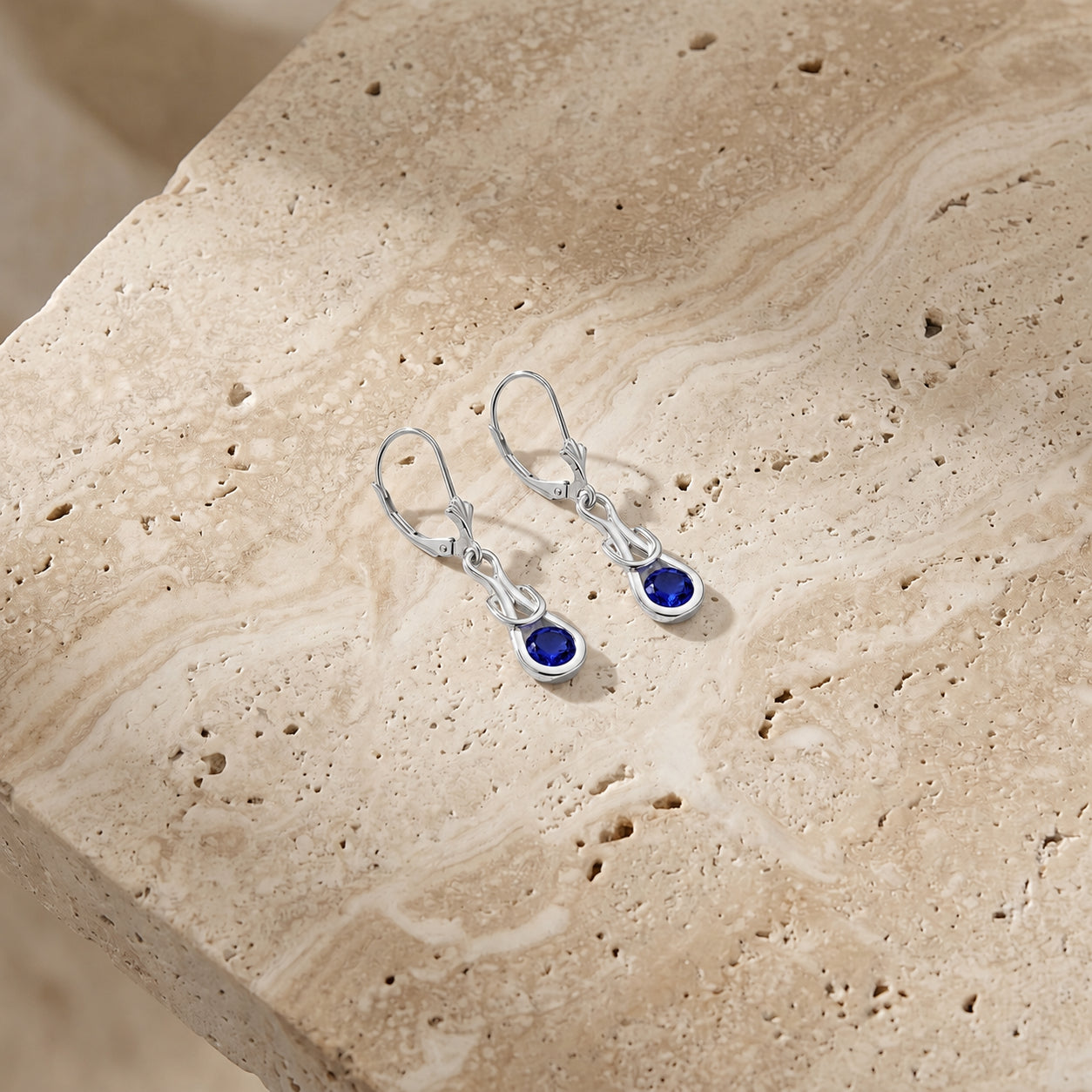 White Gold Earrings Ruby 10K — Damiana