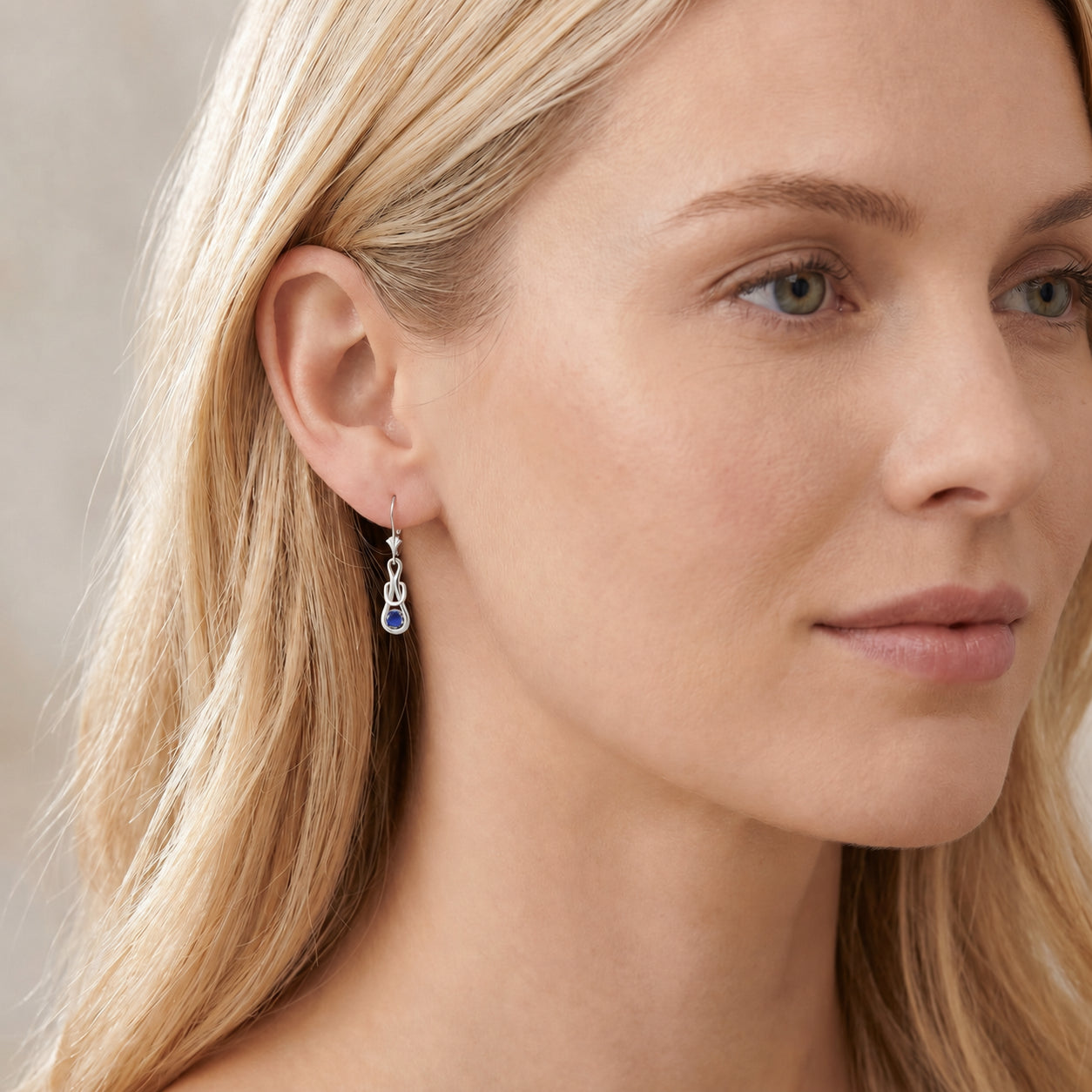 White Gold Earrings Ruby 10K — Damiana