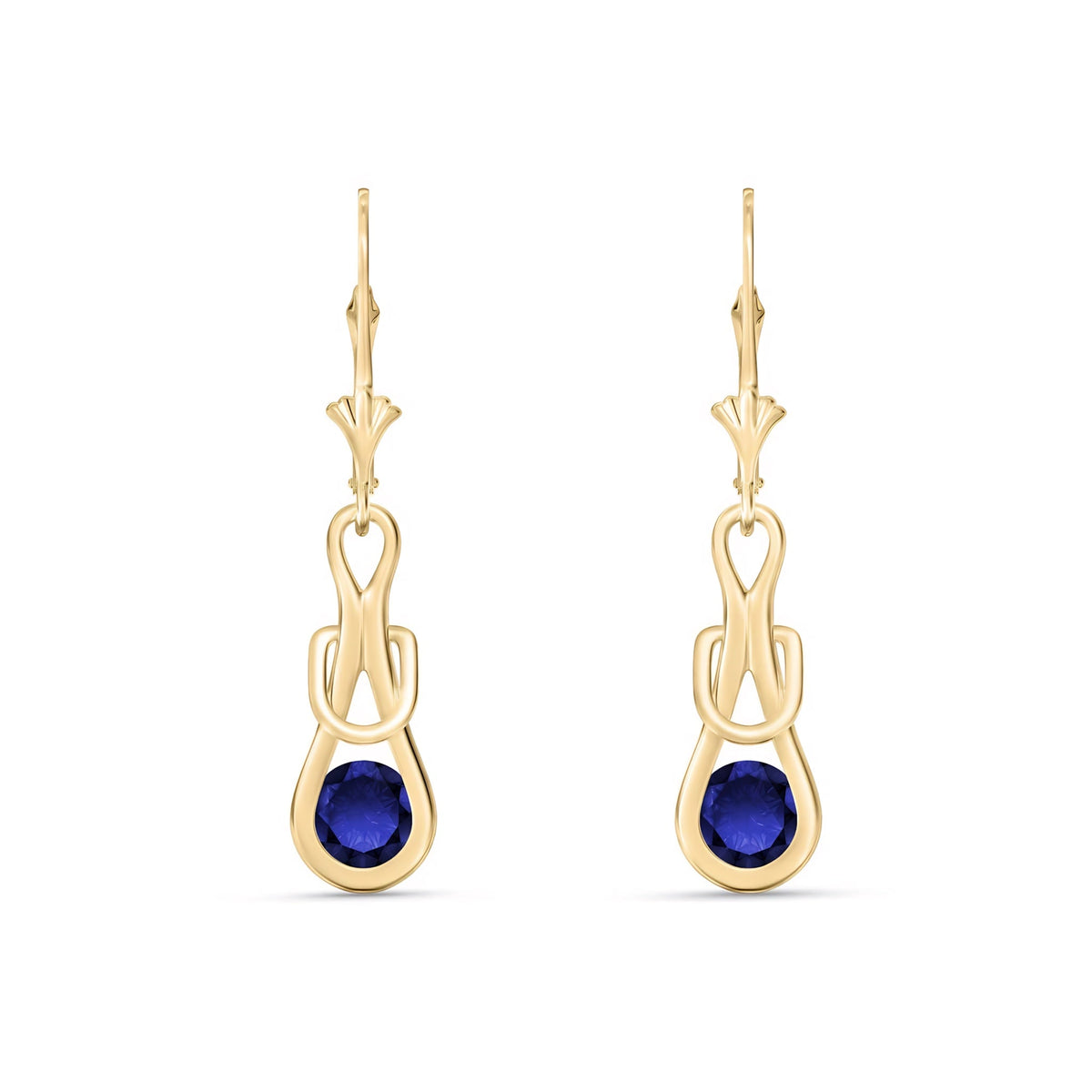 Yellow Gold Earrings Ruby 10K — Damiana