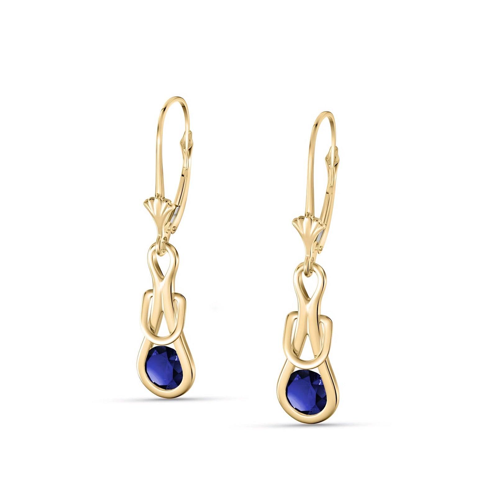 Yellow Gold Earrings Ruby 10K — Damiana
