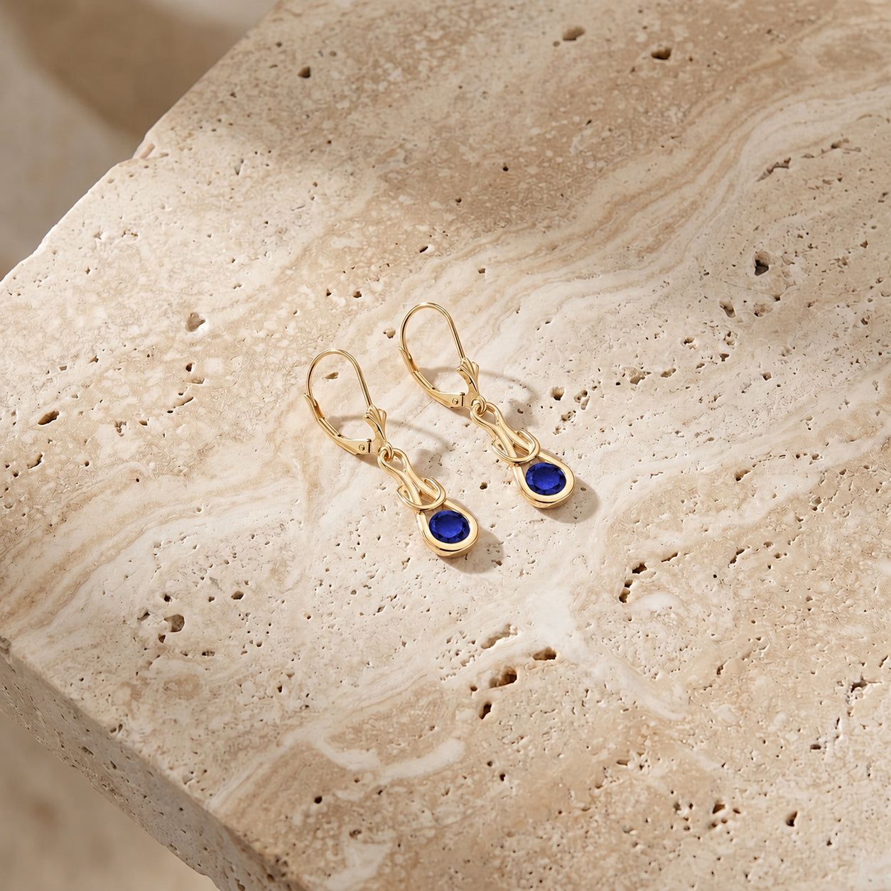 Yellow Gold Earrings Ruby 10K — Damiana