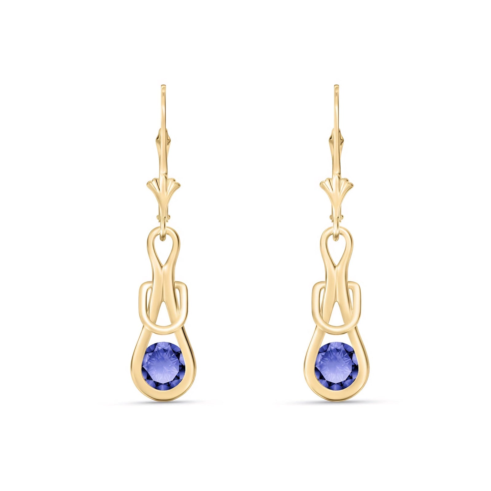 Yellow Gold Earrings Aquamarine 10K — Damiana