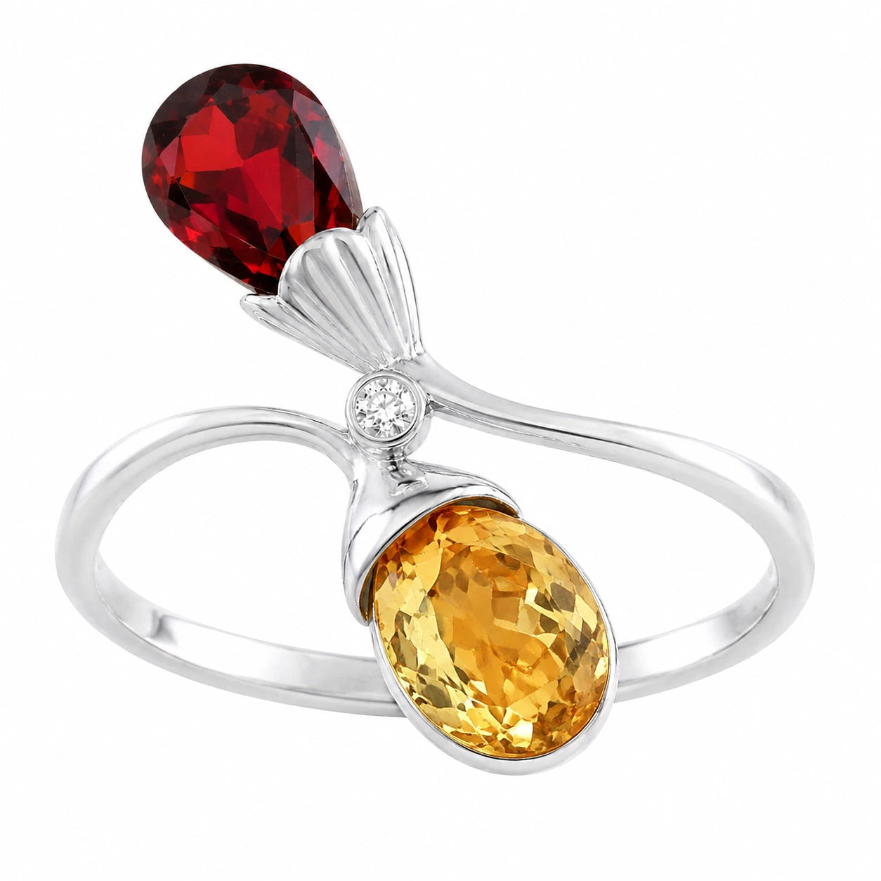 White Gold Citrine & Diamond & Garnet — Ippolita