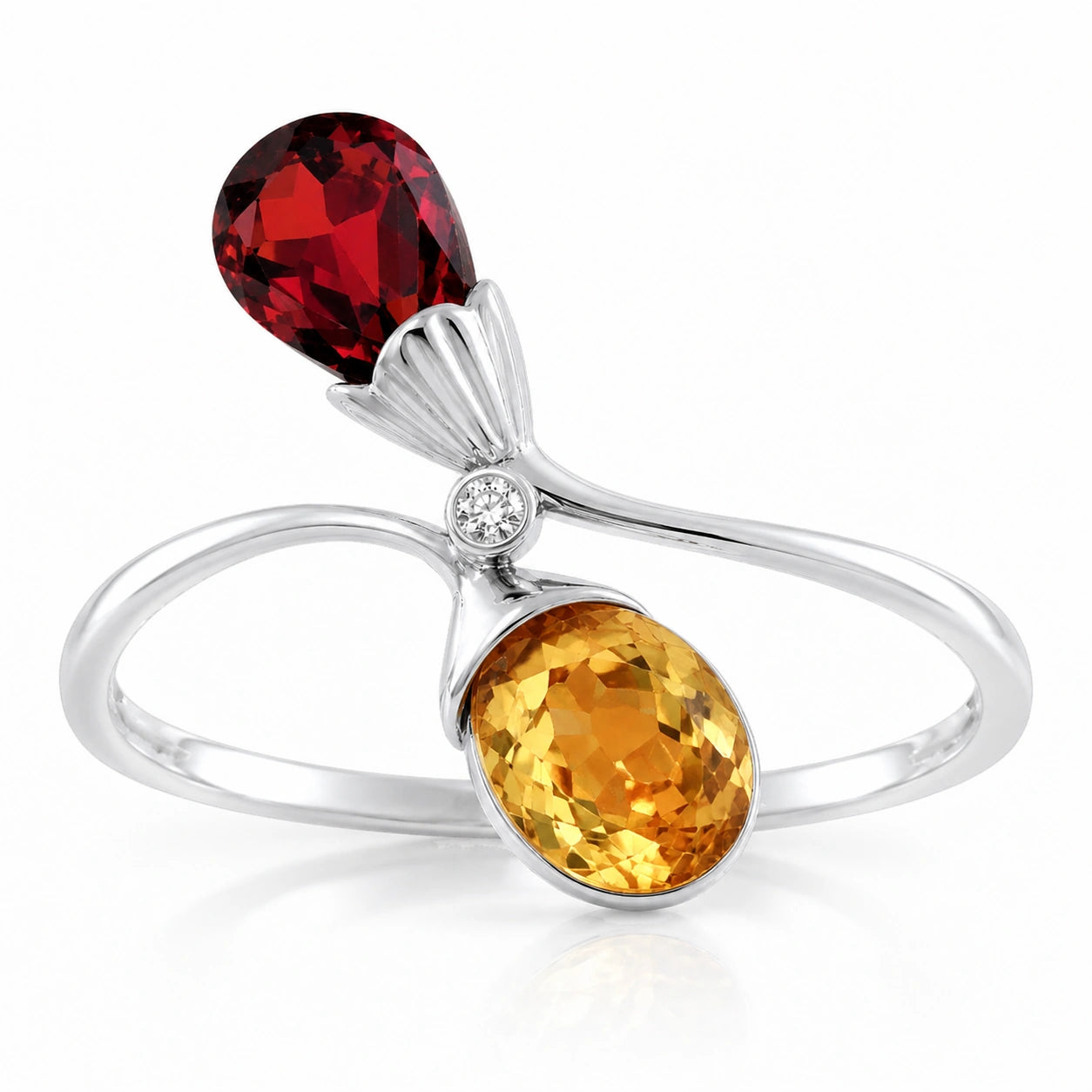 White Gold Citrine & Diamond & Garnet — Ippolita