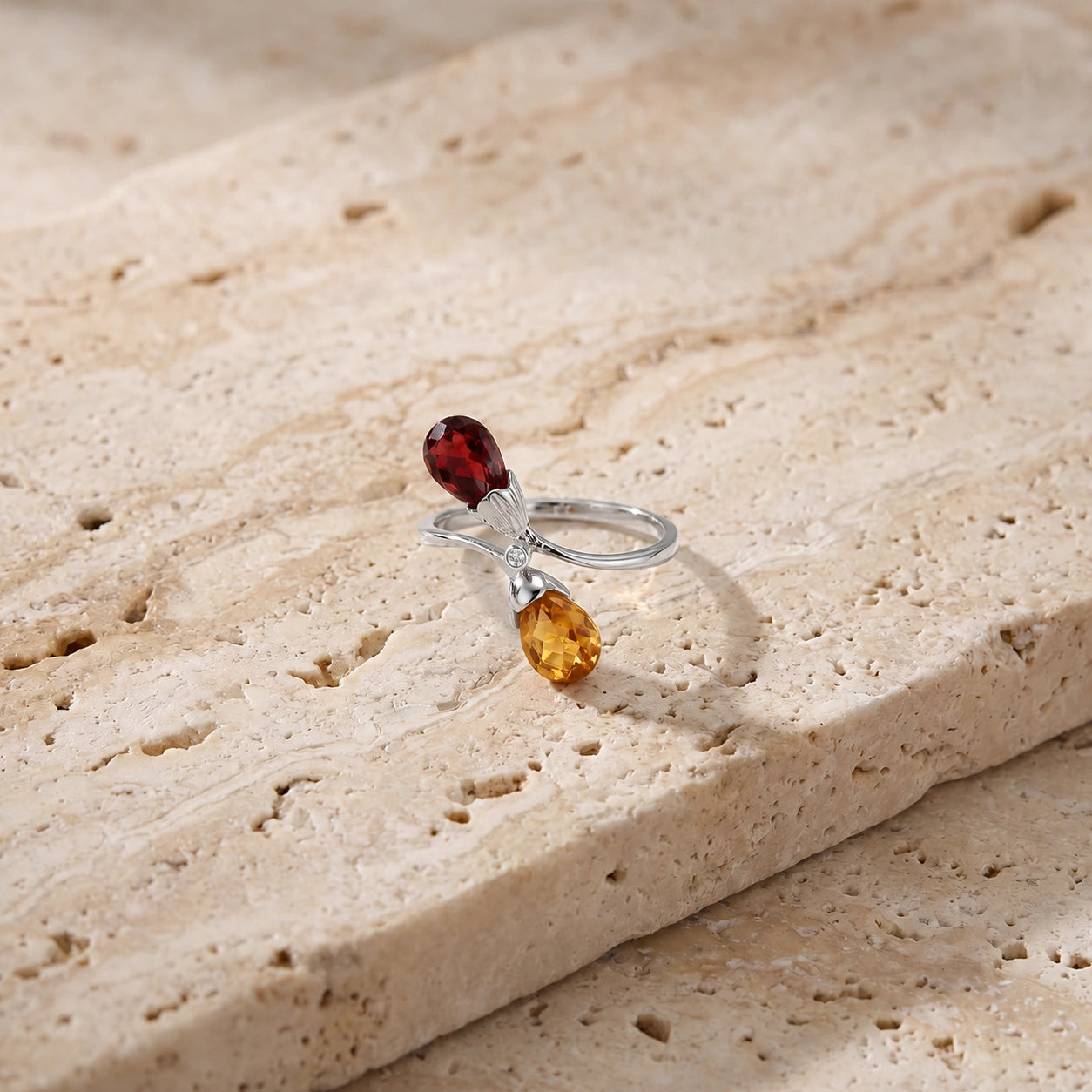 White Gold Citrine & Diamond & Garnet — Ippolita