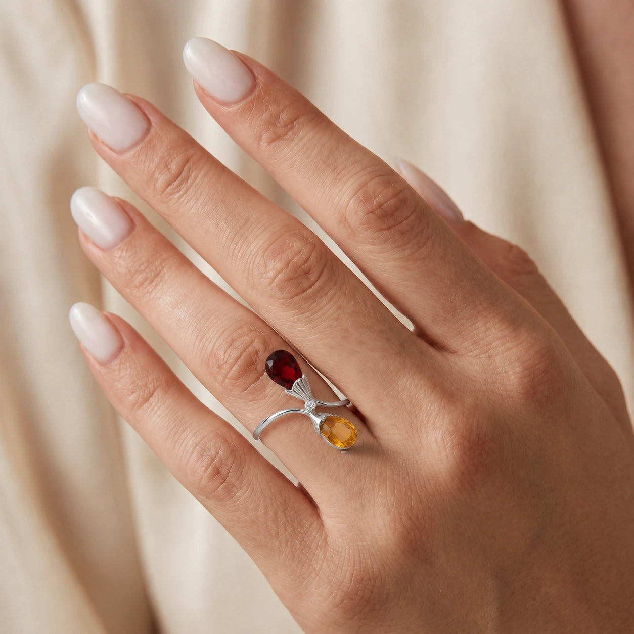 White Gold Citrine & Diamond & Garnet — Ippolita
