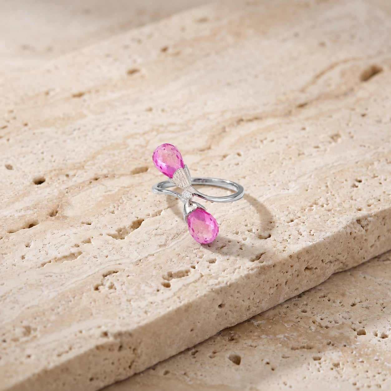 White Gold Pink Topaz & Diamond — Ippolita