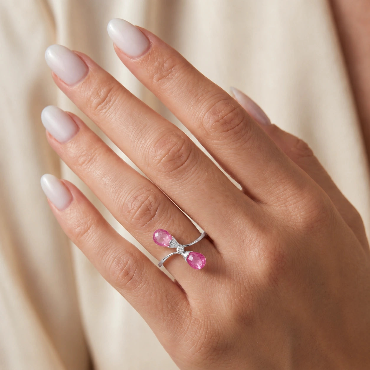 White Gold Pink Topaz & Diamond — Ippolita