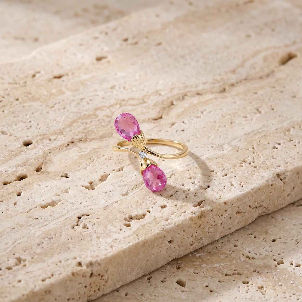 Yellow Gold Pink Topaz & Diamond — Ippolita