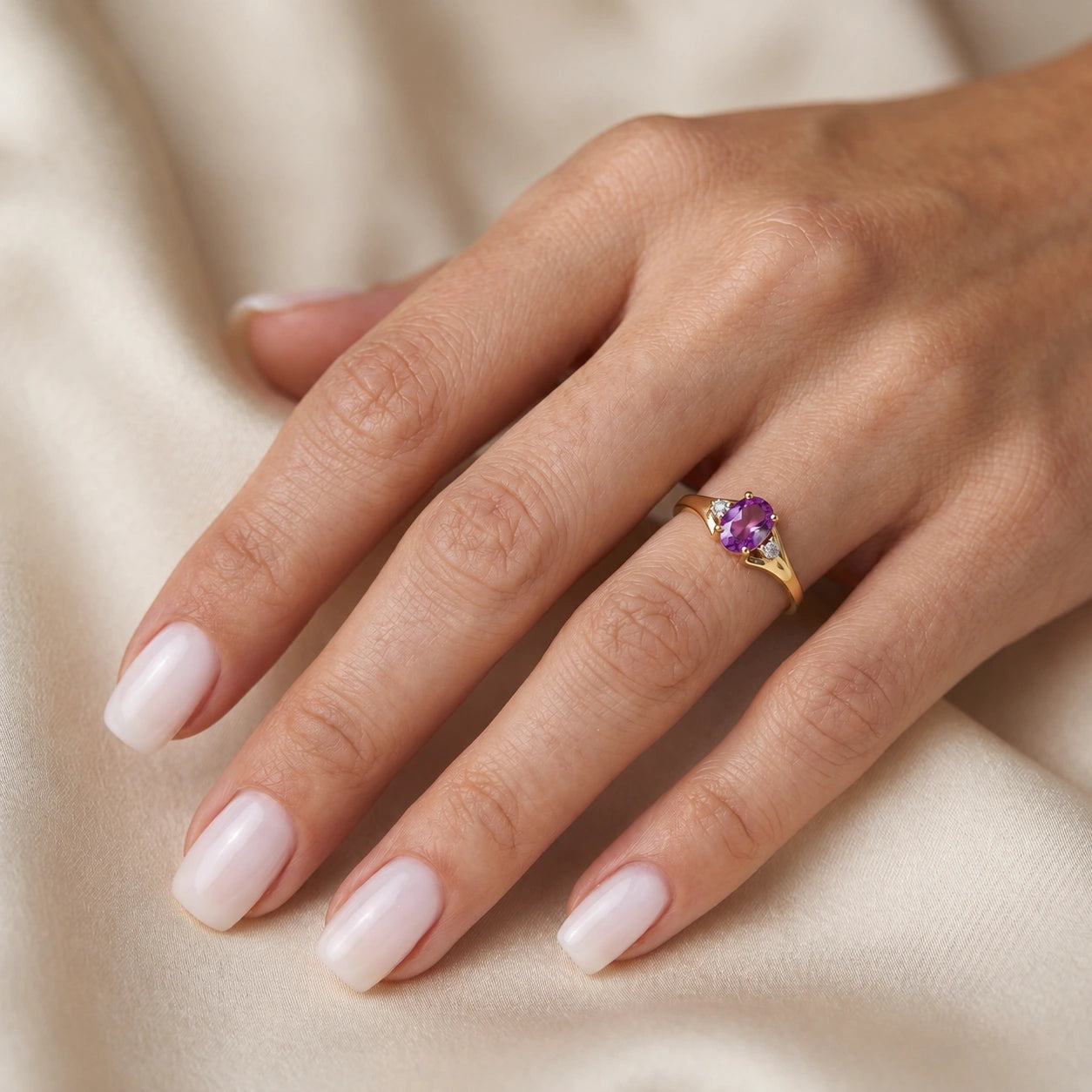 Yellow Gold Celeste Ring Amethyst 10K — Ernesta