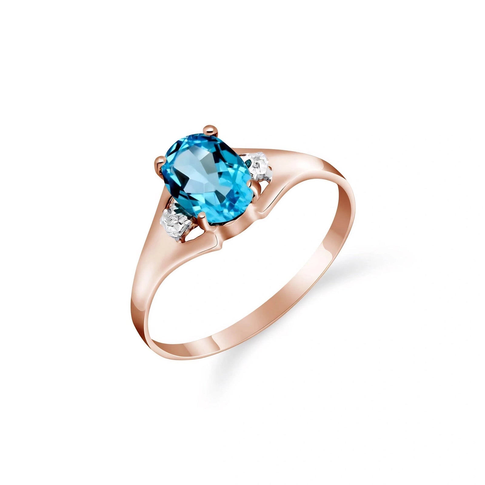 Rose Gold Celeste Ring Blue Topaz 10K — Ernesta