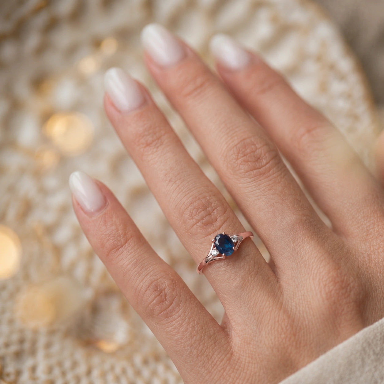 Rose Gold Celeste Ring Sapphire 10K — Ernesta