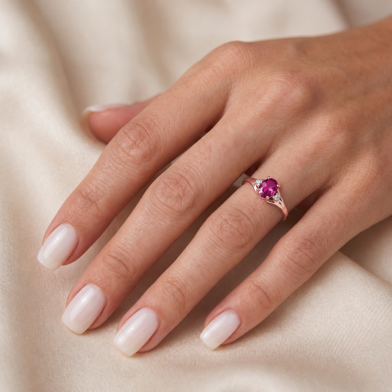 Rose Gold Celeste Ring Pink Topaz 10K — Ernesta