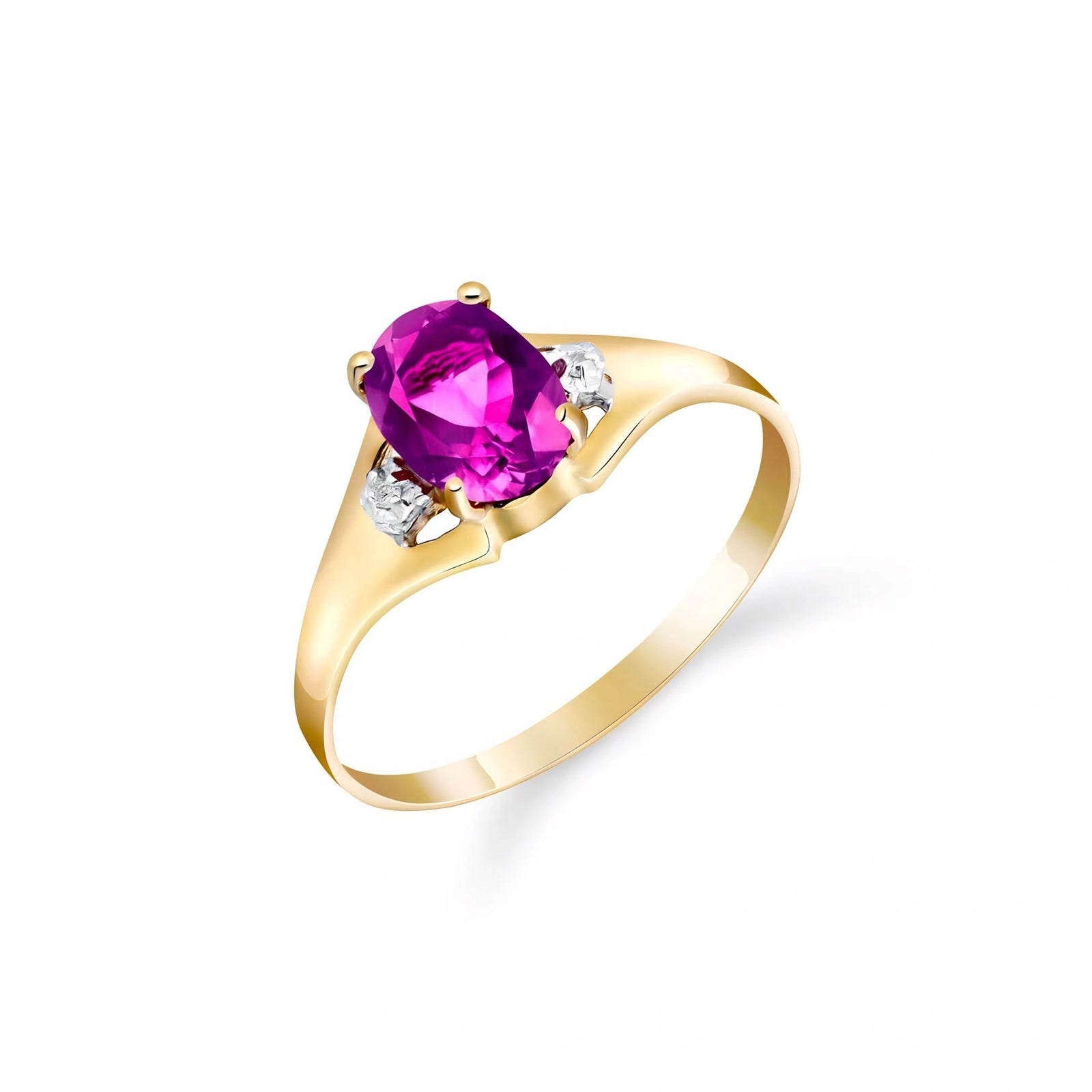 Yellow Gold Celeste Ring Pink Topaz 10K — Ernesta