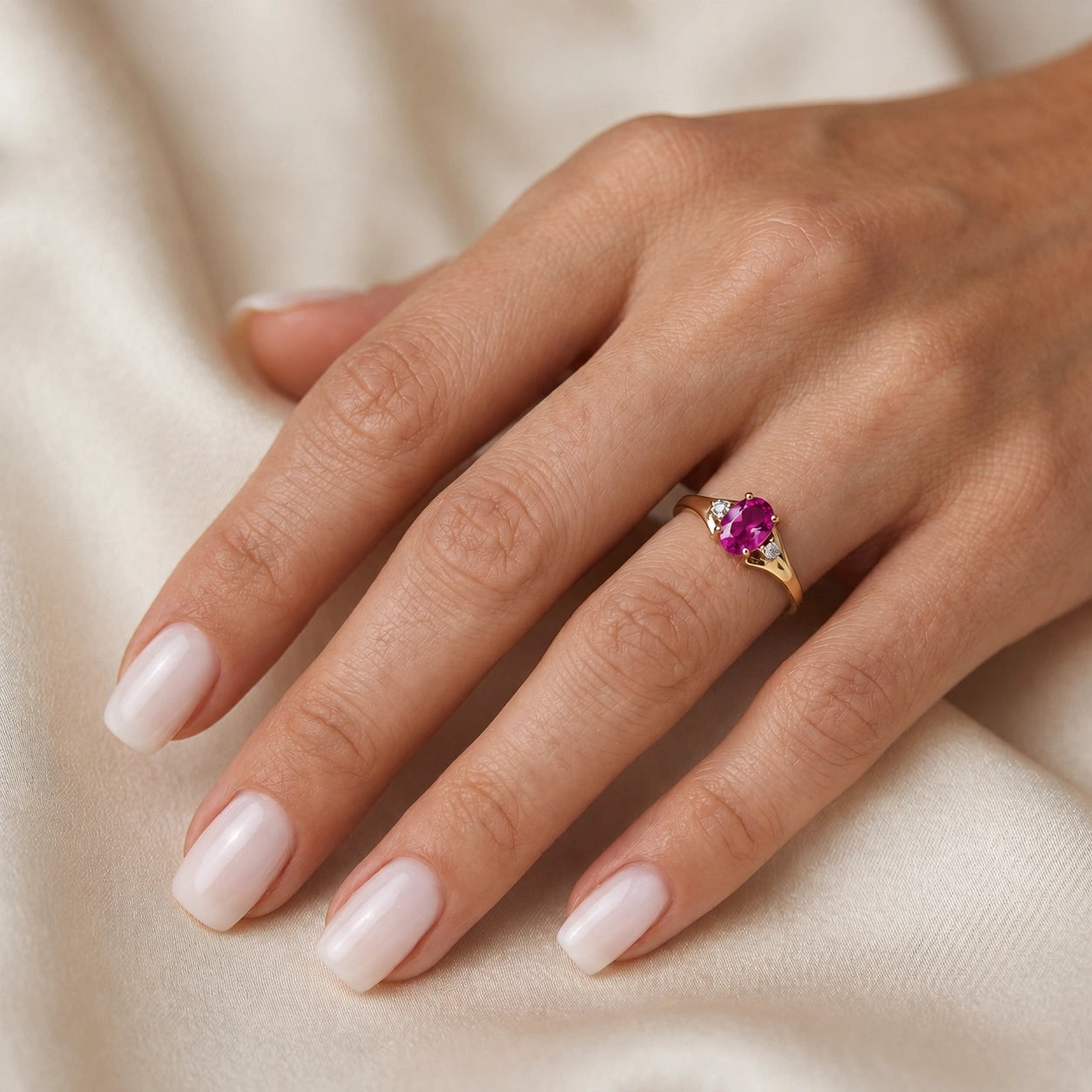 Yellow Gold Celeste Ring Pink Topaz 10K — Ernesta