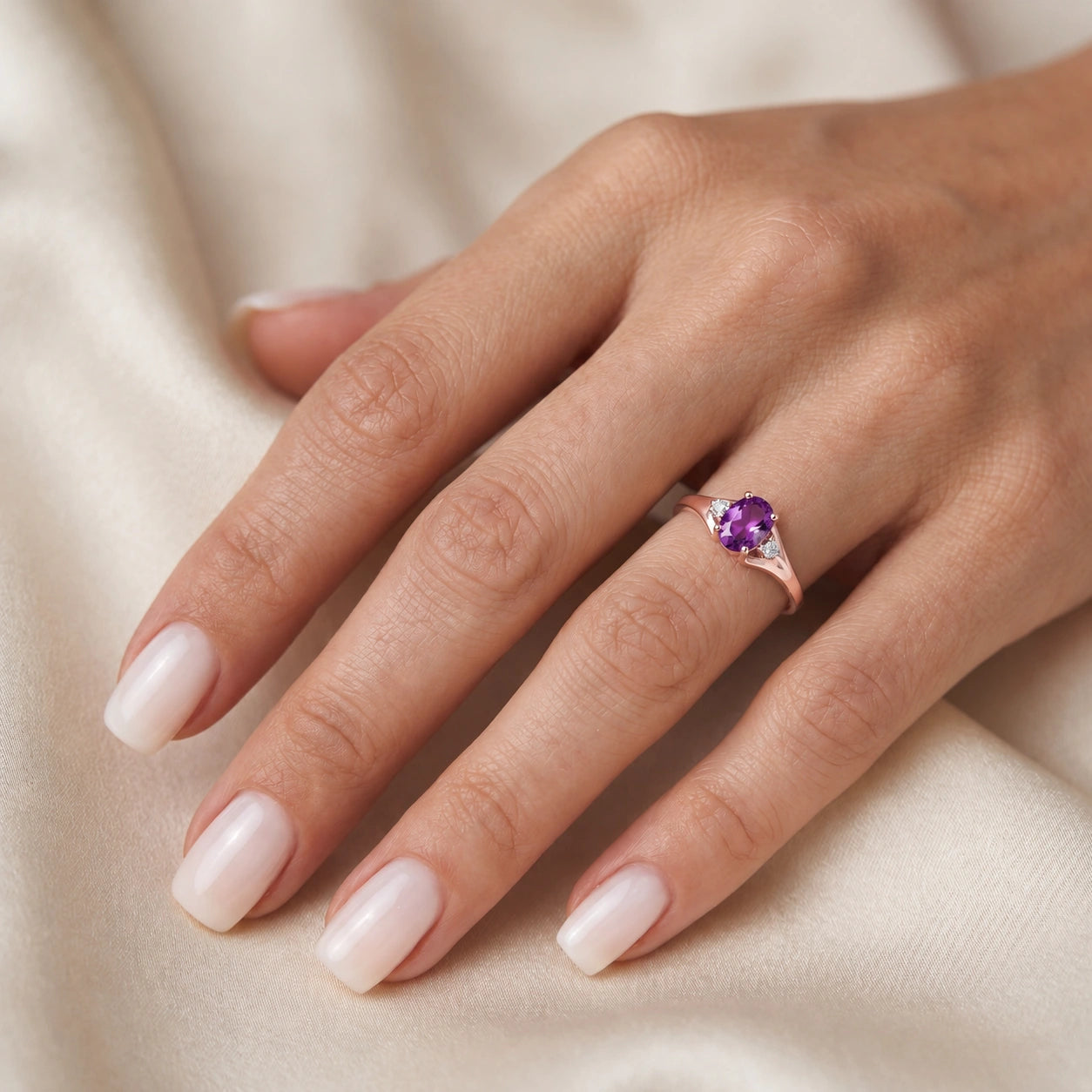 Rose Gold Diamond & Amethyst — Irene