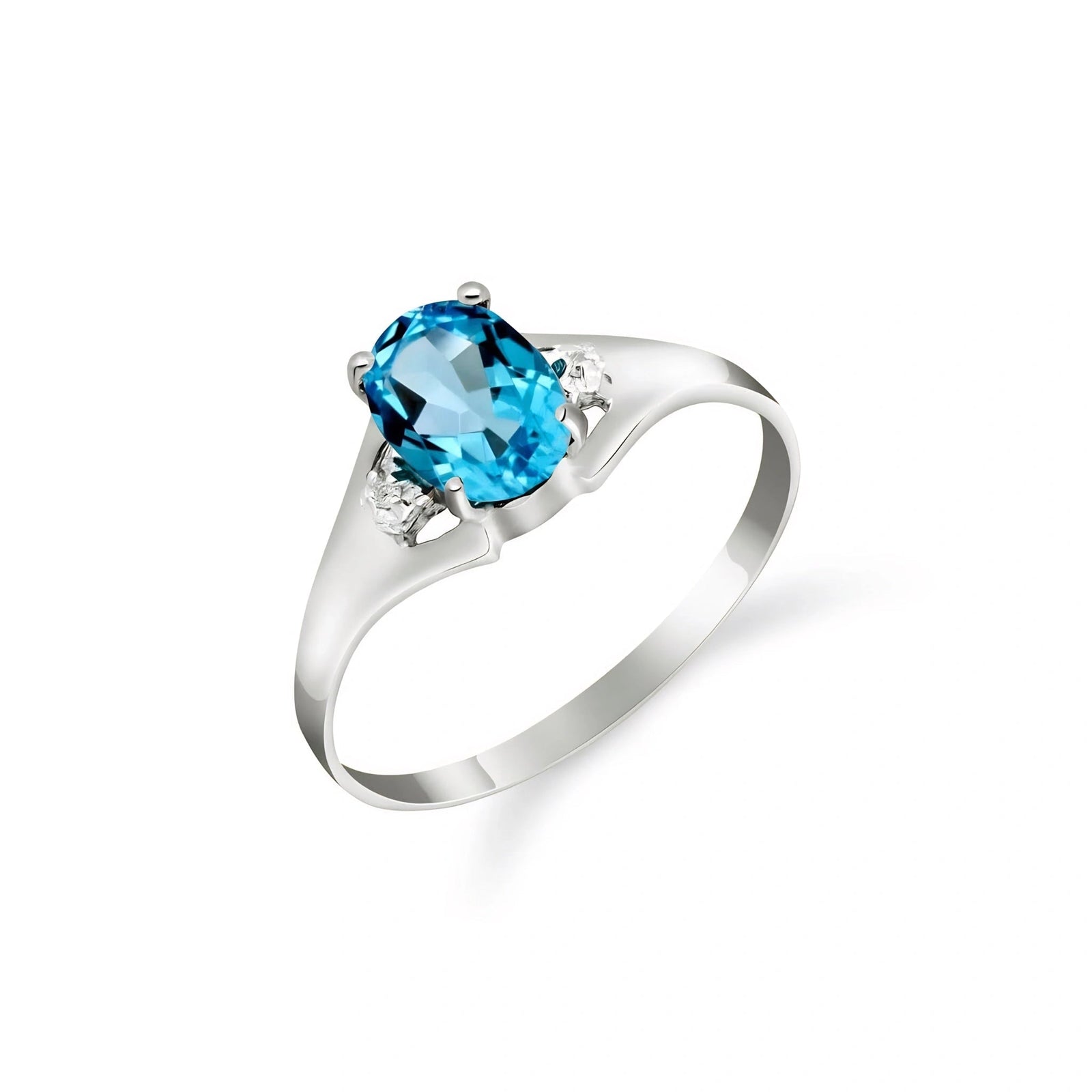 White Gold Diamond & Blue Topaz — Irene
