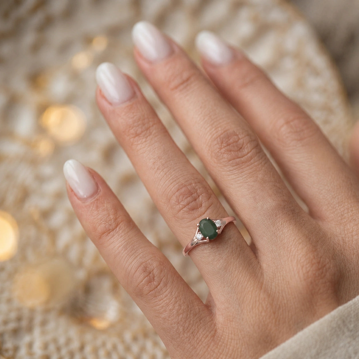 Rose Gold Diamond & Emerald — Irene
