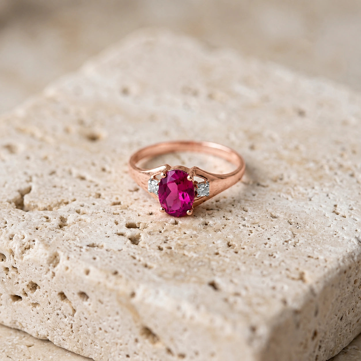 Rose Gold Diamond & Pink Topaz — Irene