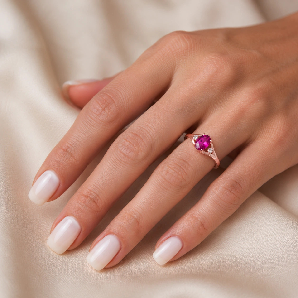 Rose Gold Diamond & Pink Topaz — Irene