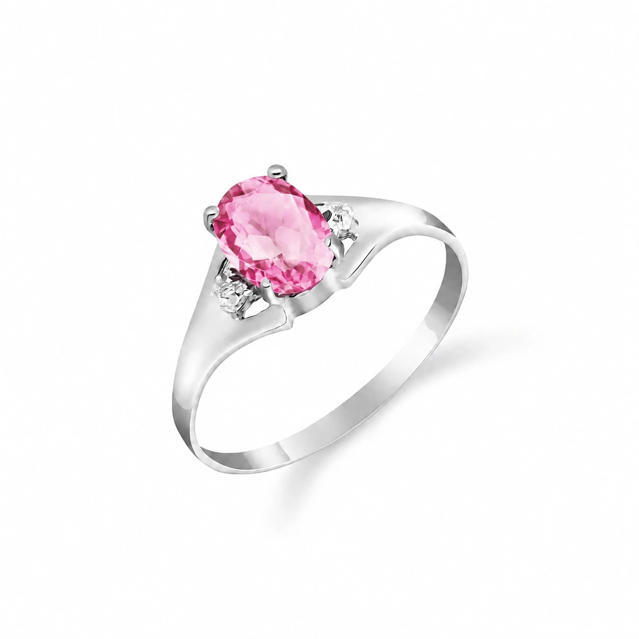 White Gold Diamond & Pink Topaz — Irene
