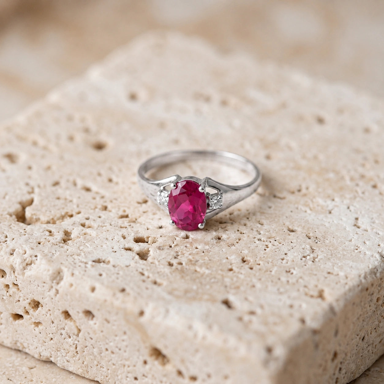 White Gold Diamond & Ruby — Irene