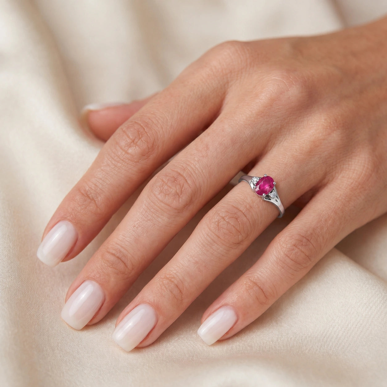 White Gold Diamond & Ruby — Irene