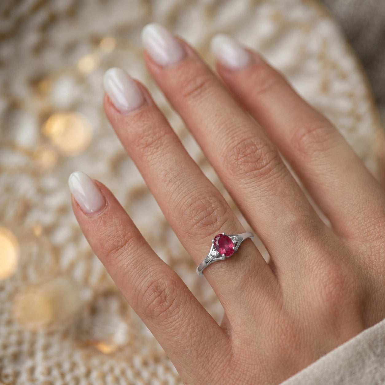 White Gold Diamond & Ruby — Irene