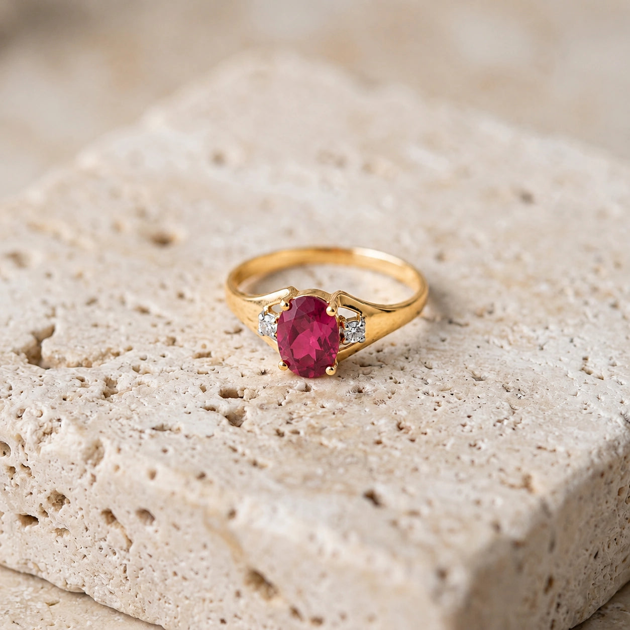 Yellow Gold Diamond & Ruby — Irene