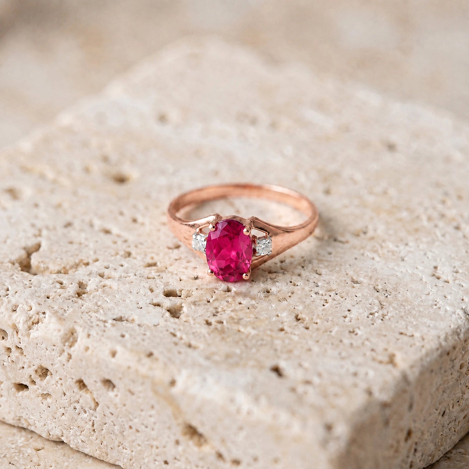 Rose Gold Celeste Ring Ruby 10K — Ernesta