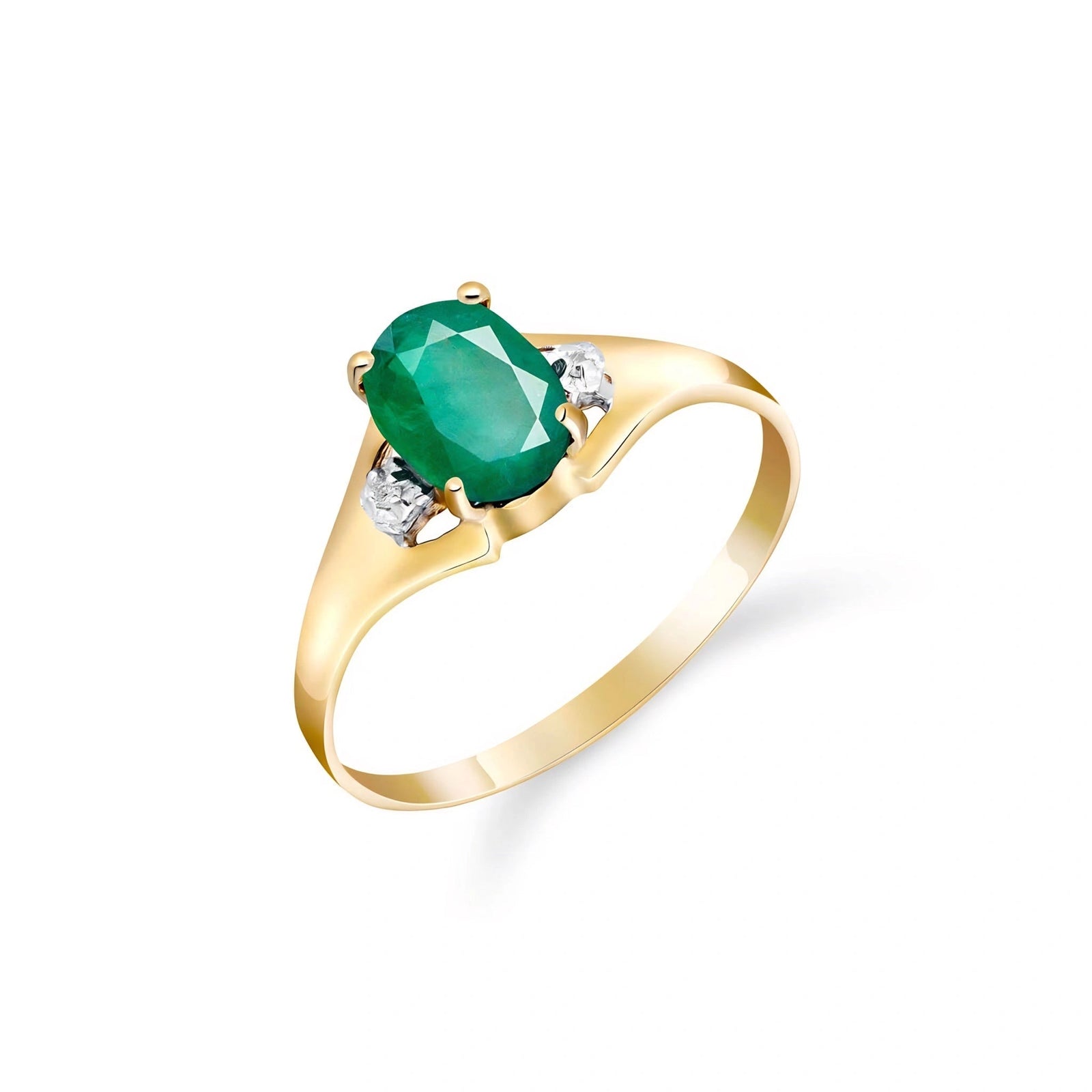 Yellow Gold Celeste Ring Emerald 10K — Ernesta