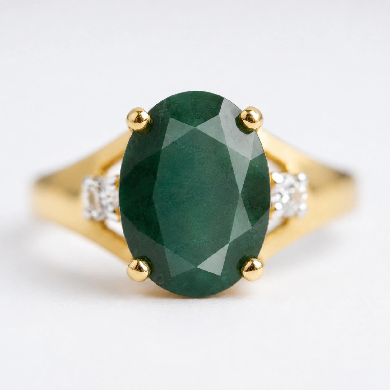 Yellow Gold Celeste Ring Emerald 10K — Ernesta