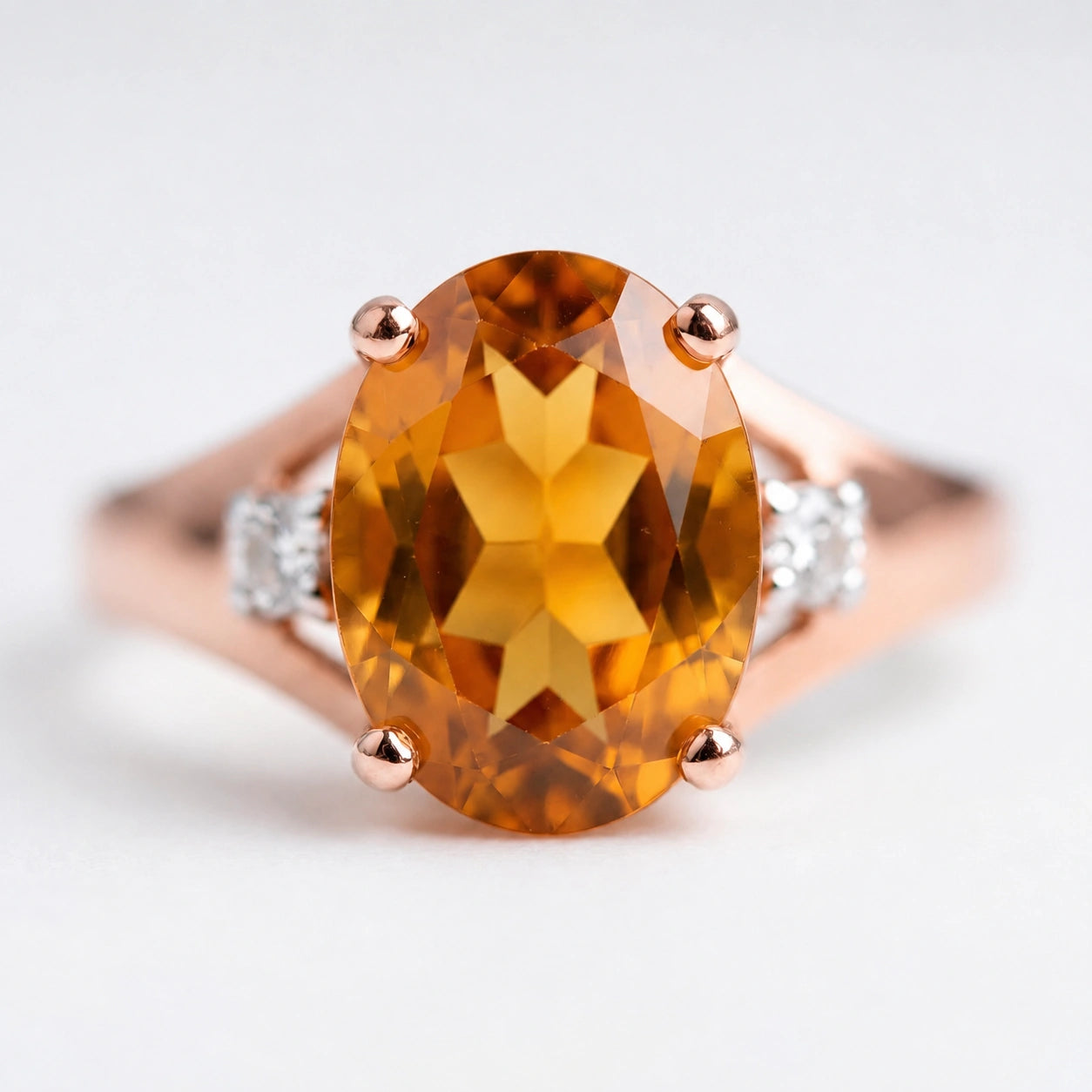 Rose Gold Celeste Ring Citrine 10K — Ernesta