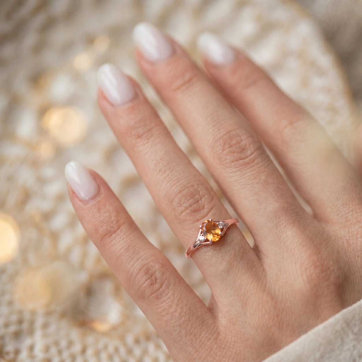 Rose Gold Celeste Ring Citrine 10K — Ernesta