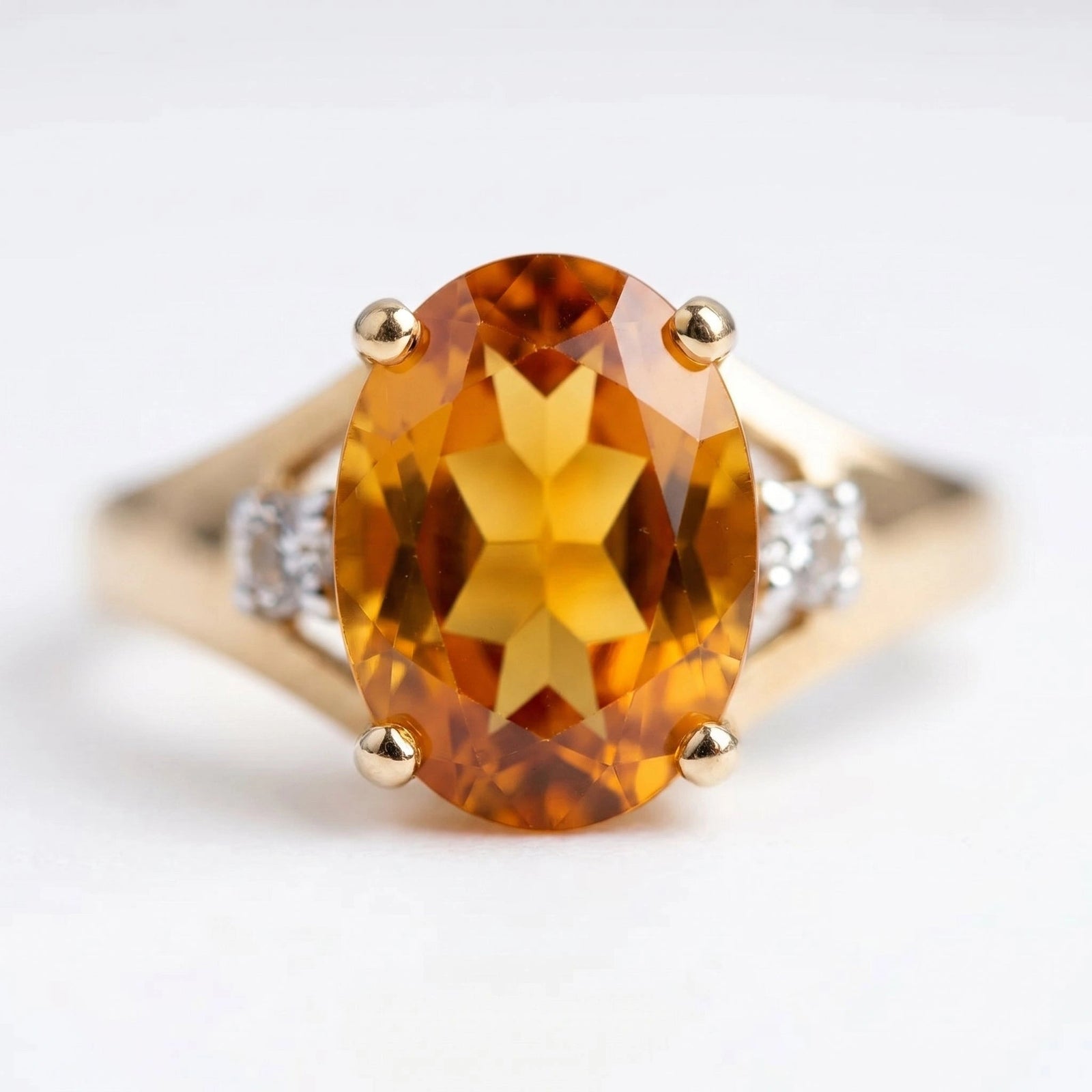 Yellow Gold Celeste Ring Citrine 10K — Ernesta