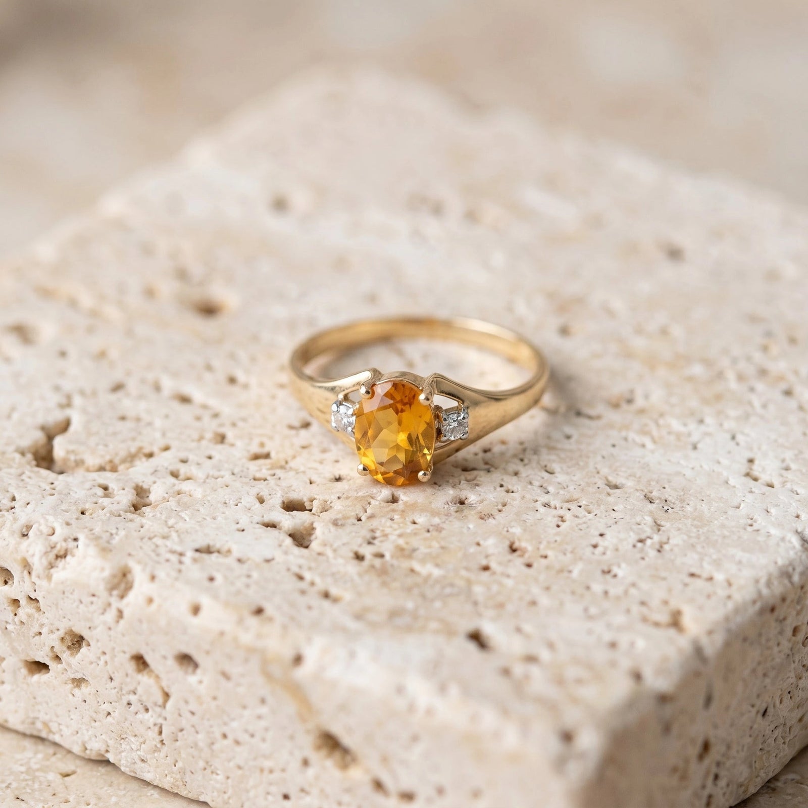 Yellow Gold Celeste Ring Citrine 10K — Ernesta