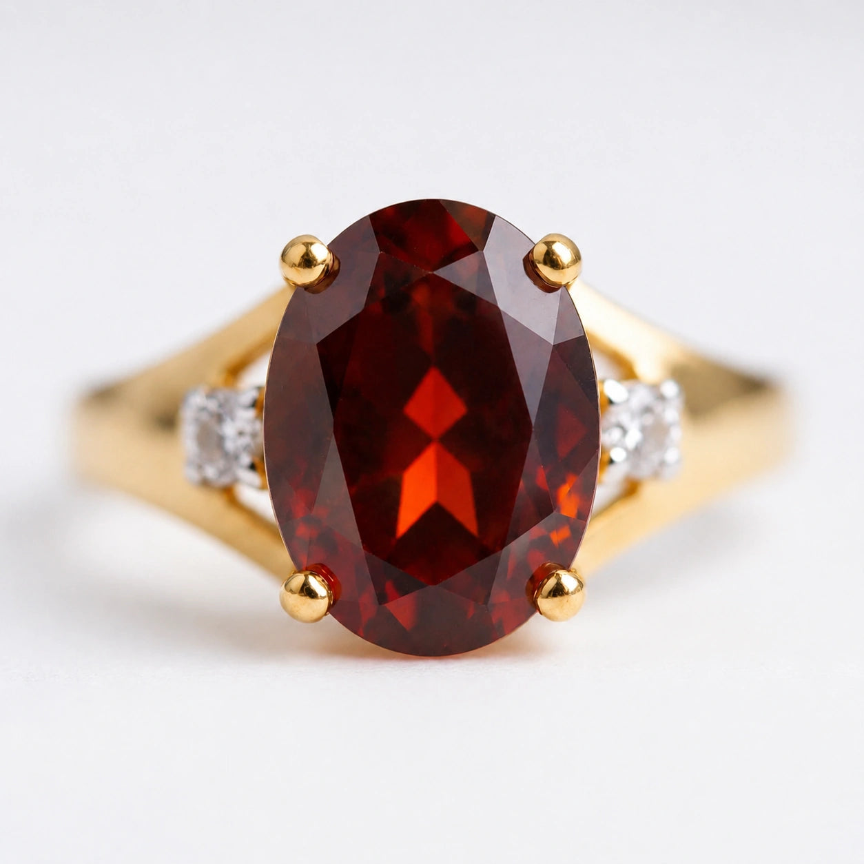 Yellow Gold Celeste Ring Garnet 10K — Ernesta