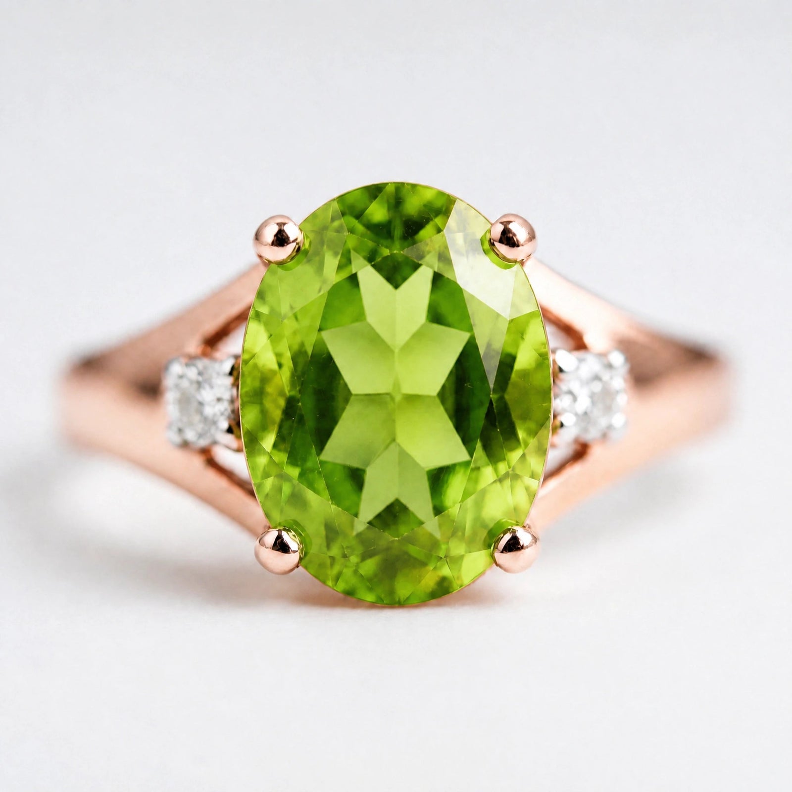 Rose Gold Celeste Ring Peridot 10K — Ernesta
