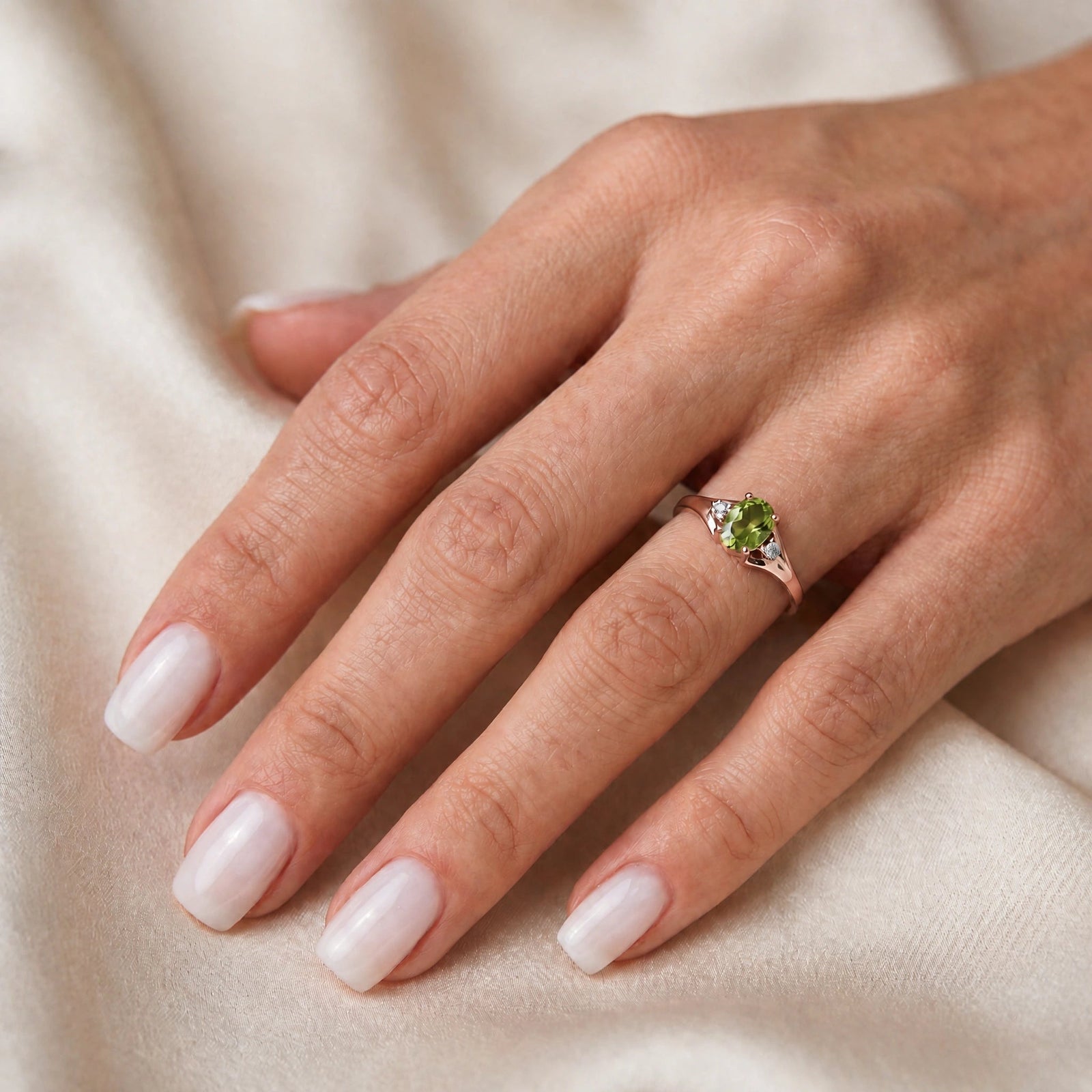 Rose Gold Celeste Ring Peridot 10K — Ernesta