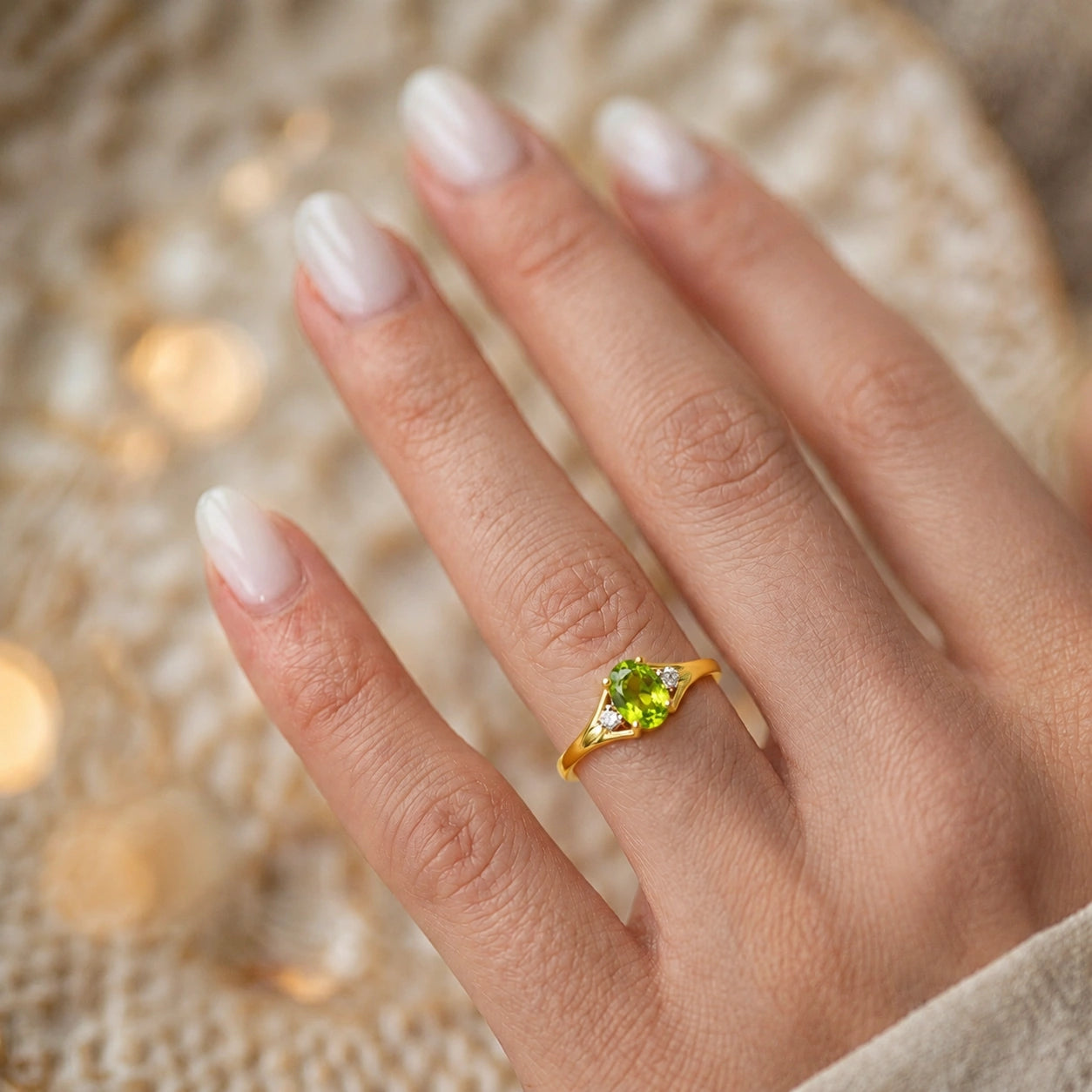 Yellow Gold Celeste Ring Peridot 10K — Ernesta